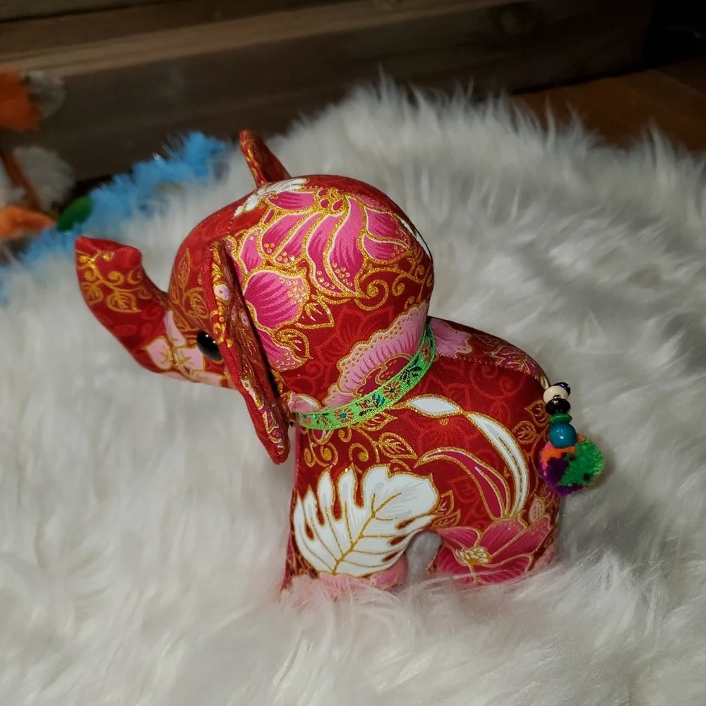 Fabric Stuffed Elephant Decor